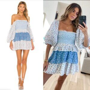 LoveShackFancy Shaw Dress in Vista Blue